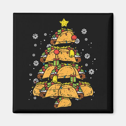 Taco Christmas Tree Xmas Mexican Food  マグネット (正面)
