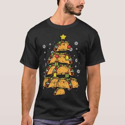 Taco Christmas Tree Xmas Mexican Food Tシャツ (正面)