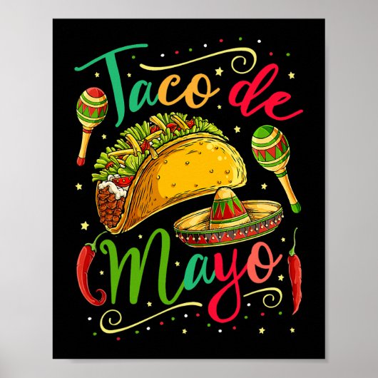Taco De Mayo Cinco De Mayoメンズメキシコ料理 ポスター (正面)