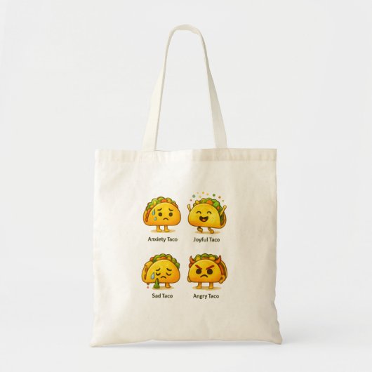 Taco Feelings | Funny Reusable Grocery Tote Bag トートバッグ (正面)