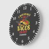 Taco Funny Saying I Just Really Like Tacos ラージ壁時計 (傾斜)