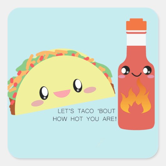 TACO 'HOT SQUARE Sticker （シート20） スクエアシール (正面)