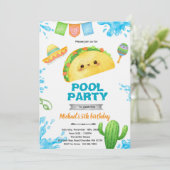 Taco Pool Party Birthday Invitation 招待状 (スタンド正面)