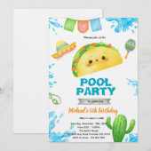 Taco Pool Party Birthday Invitation 招待状 (正面/裏面)