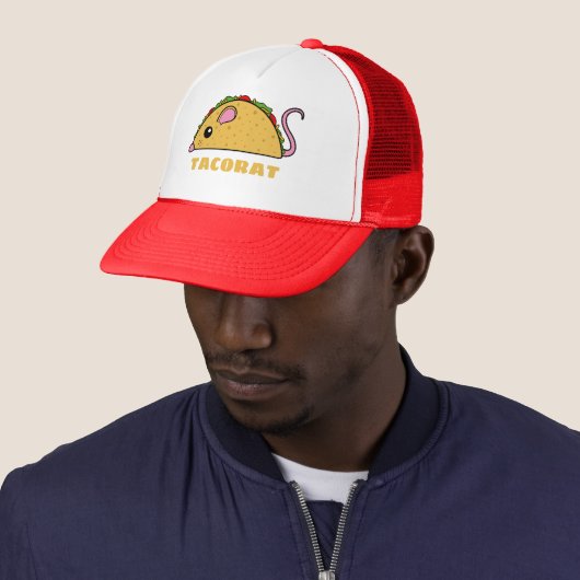 Taco Rat Text Trucker Hat キャップ (インサイチュ)