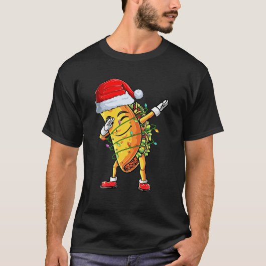 Taco Santa Christmas Light Boys Girls Food Lover M Tシャツ (正面)