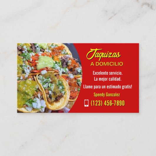 Taco service business cards 名刺 (正面)