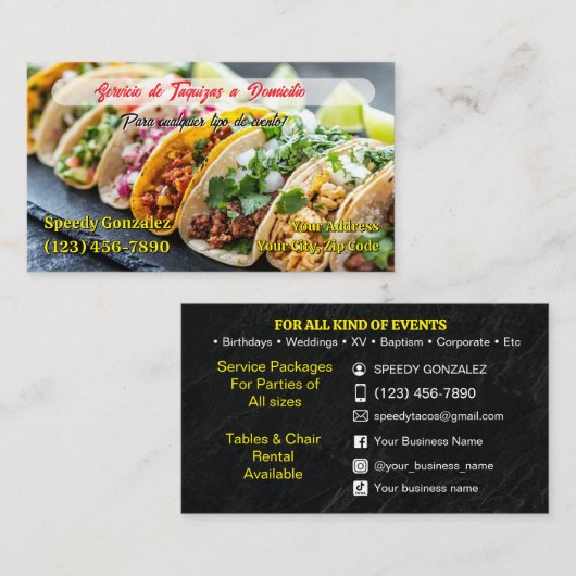 TACO SERVICE BUSINESS CARDS 名刺 (正面/裏面)
