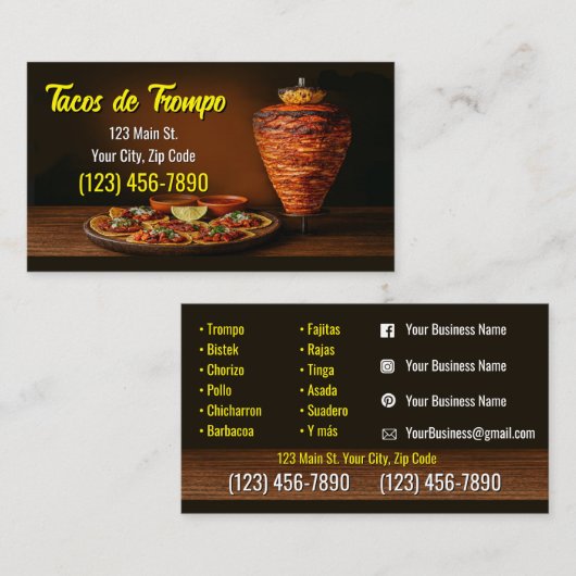 Taco Service Business Cards 名刺 (正面/裏面)