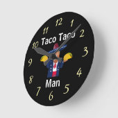 Taco Taco Man Clock ラウンド壁時計 (傾斜)