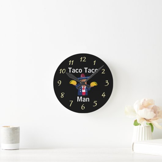 Taco Taco Man Clock ラウンド壁時計 (ホーム)