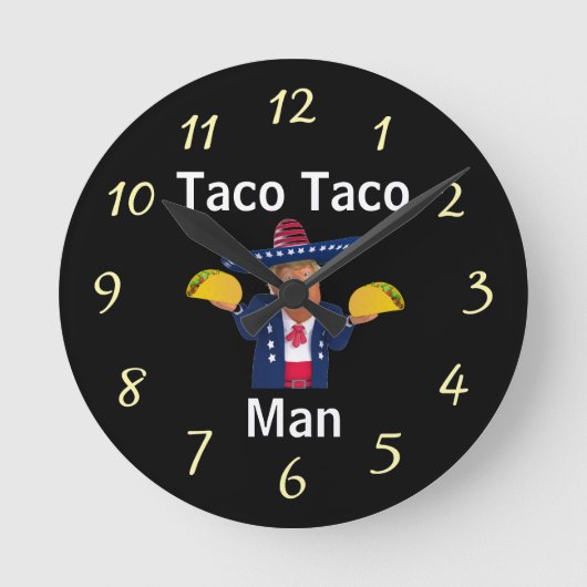 Taco Taco Man Clock ラウンド壁時計 (正面)