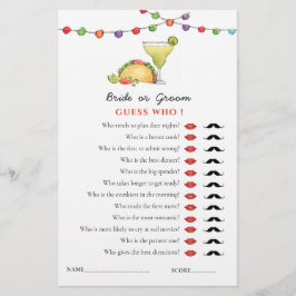 Taco & Tequila Fiseta 'Guess Who'シャワーゲーム