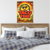 Taco Time - Fiesta Fiasco - Foodie Fiends キャンバスプリント (インサイチュ (寝室))