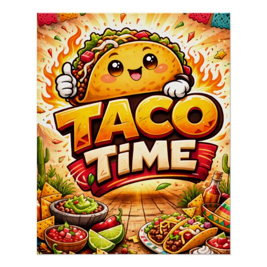 Taco Time - Fiesta Fiasco - Foodie Fiends ポスター (正面)