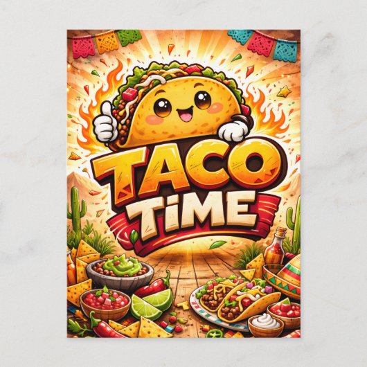 Taco Time - Fiesta Fiasco - Foodie Fiends ポストカード (正面)
