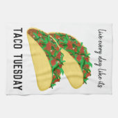 TACO TUESDAYホワイトのように毎日を生きる キッチンタオル (横)