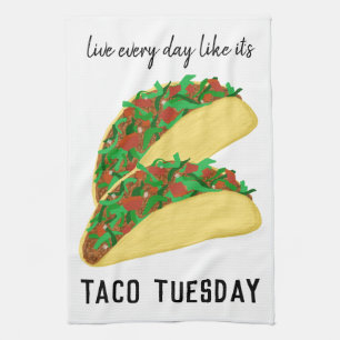 TACO TUESDAYホワイトのように毎日を生きる キッチンタオル