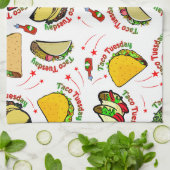 Taco Tuesday Hard and Soft Tacos and Hot Sauce キッチンタオル (折り畳み)