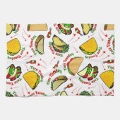 Taco Tuesday Hard and Soft Tacos and Hot Sauce キッチンタオル (横)