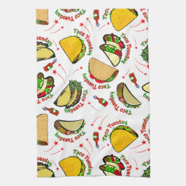 Taco Tuesday Hard and Soft Tacos and Hot Sauce キッチンタオル