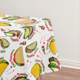 Taco Tuesday Hard and Soft Tacos and Hot Sauce テーブルクロス