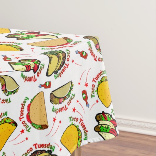 Taco Tuesday Hard and Soft Tacos and Hot Sauce テーブルクロス (インサイチュ)