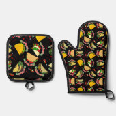 Taco Tuesday Hard & Soft Tacos Hot Sauce Black 鍋つかみ&鍋敷きセット (正面)