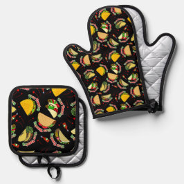 Taco Tuesday Hard & Soft Tacos Hot Sauce Black 鍋つかみ&鍋敷きセット