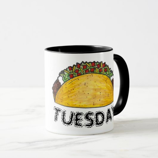 TACO TUESDAY Mexican Tex Mex Food Tacosグルメ マグカップ (正面右)