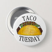 TACO TUESDAY Mexican Tex Mex Food Tacosグルメ 缶バッジ (正面&裏面)