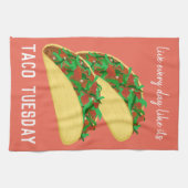 TACO TUESDAY REDのような毎日を生きる キッチンタオル (横)