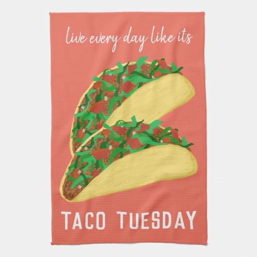 TACO TUESDAY REDのような毎日を生きる キッチンタオル (縦)