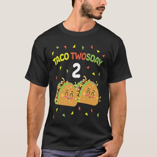 Taco Twosday 2nd Birthday I'm Dos for Kids Toddler Tシャツ (正面)
