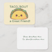 Taco Valentine Classroom Card – Flat Note Card ノートカード (正面/裏面)