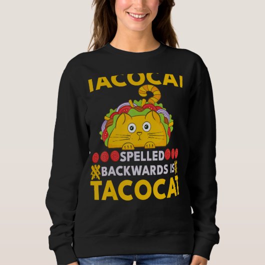 TacocatのスペルはTacoとCatである スウェットシャツ (正面)