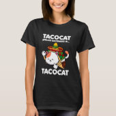 TacocatのスペルはTacocat CatとTaco L Tシャツ (正面)
