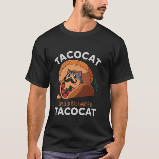 Tacocatの逆文字はTacocat メキシコ料理C Tシャツ (正面)