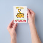 Tacocatは逆にスペルされたTacocat おもしろい Cat チラシ (手)