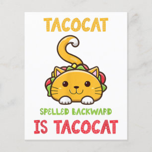 Tacocatは逆にスペルされたTacocat おもしろい Cat チラシ