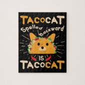 TacocatはCinco deメーヨー猫のタコスを後方に綴りました ジグソーパズル (縦)