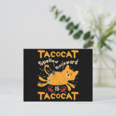 TacocatはCinco deメーヨー猫のタコスを後方に綴りました ポストカード (スタンド正面)