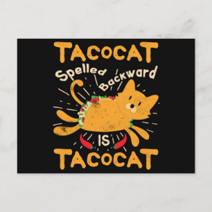 TacocatはCinco deメーヨー猫のタコスを後方に綴りました ポストカード