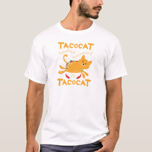 TacocatはCinco deメーヨー猫のタコスを後方に綴りました Tシャツ