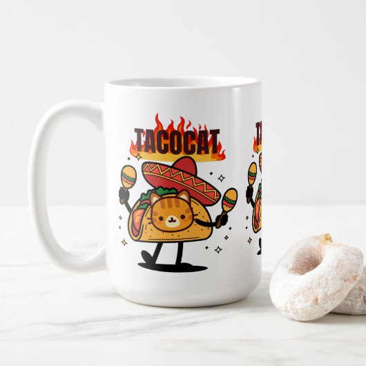 Tacocatを逆から読んでもTacocat コーヒーマグカップ (ドーナツ)