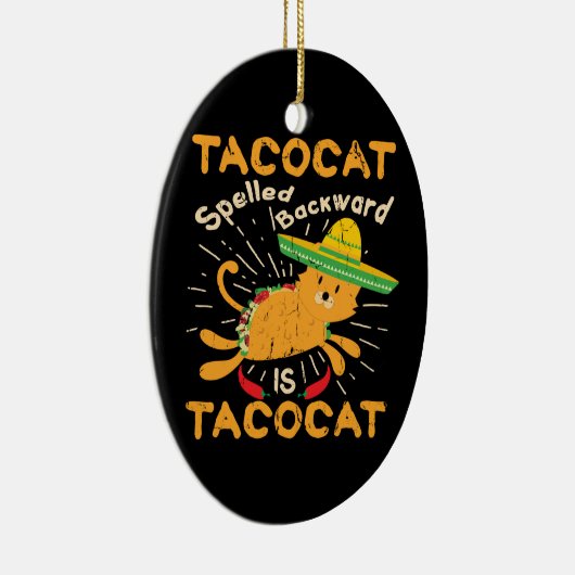 Tacocat写実的なCinco deメーヨー猫のタコス セラミックオーナメント (右)
