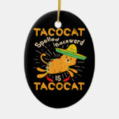 Tacocat写実的なCinco deメーヨー猫のタコス セラミックオーナメント (正面)