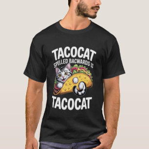 「Tacocat」を逆から読むと「Tacocat」 Funny Cat Gif Tシャツ