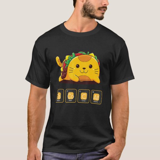 TacoCat タコと猫の元素周期表 Tシャツ (正面)