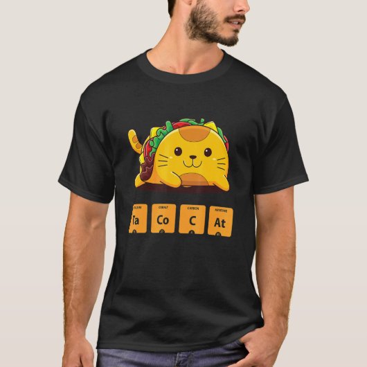 TacoCat タコと猫の元素周期表 Tシャツ (正面)